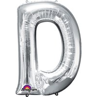 Zilver Letter 'D' Folie Ballon 86cm