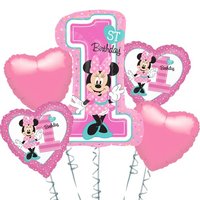 Minnie Mouse '1st Birthday' Folie Ballonnenboeket 5st