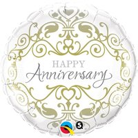 Gouden Versiering 'Happy Anniversary' Folie Ballon 45cm