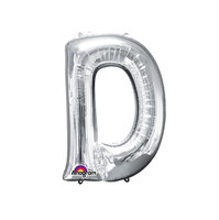 Zilver Letter 'D' Folie Ballon 40cm