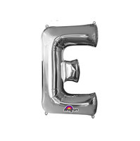 Zilver Letter 'E' Folie Ballon 40cm