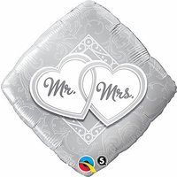 Mr & Mrs Zilver Vierkant Folie Ballon 45cm
