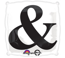 Zwart Wit '&' Vierkant Folie Ballon 45cm