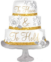 Bruidstaart 'To Have & to Hold' SuperVorm Folie Ballon 71cm