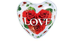 Rozen 'Love' Hart Transparant Bubbles Ballon 56cm