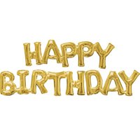 Goud 'Happy Birthday' Letters Folie Ballon 76cm