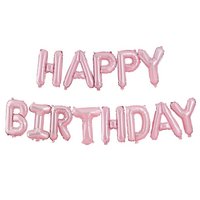 Roze 'Happy Birthday' Letters Folie Ballon 33cm