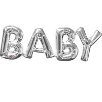 Zilver 'Baby' Letters Folie Ballon 66cm