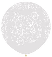 Transparant Filigree Latex Ballon 90cm