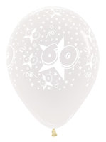 Transparant met Sterren '60' Latex Ballonnen 30cm 25st