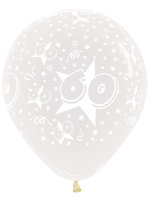 Transparant met Sterren '60' Latex Ballonnen 40cm 25st