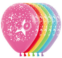 Gekleurd Assorti. met Sterren '40' Latex Ballonnen 30cm 25st