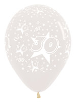 Transparant met Sterren '30' Latex Ballonnen 30cm 25st