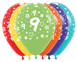 Gekleurd Assorti. met Sterren '9' Latex Ballonnen 30cm 25st