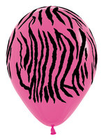Fuchsia Zebra Latex Ballonnen 30cm 12st