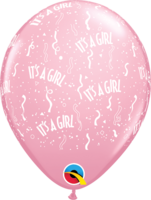 Roze 'It's A Girl' Latex Ballonnen 30cm 50st