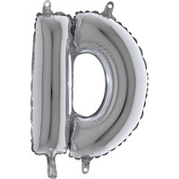 Grabo Zilver Letter 'D' Folie Ballon 35cm