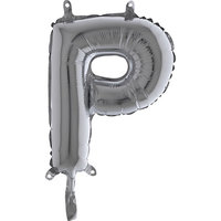 Grabo Zilver Letter 'P' Folie Ballon 35cm