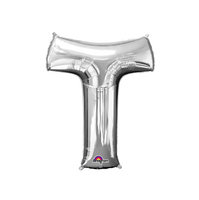 Zilver Letter 'T' Folie Ballon 40cm