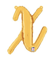 Goud Script Letter 'X' Folie Ballon 36cm