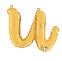 Goud Script Letter 'U' Folie Ballon 36cm
