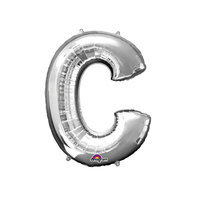 Zilver Letter 'C' Folie Ballon 40cm