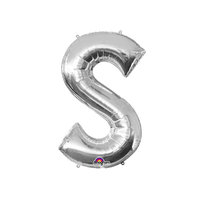 Zilver Letter 'S' Folie Ballon 40cm