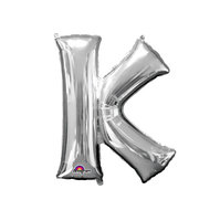 Zilver Letter 'K' Folie Ballon 40cm