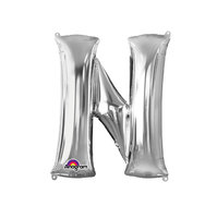 Zilver Letter 'N' Folie Ballon 40cm