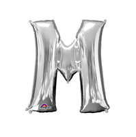 Zilver Letter 'M' Folie Ballon 40cm