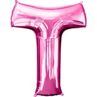 Fuchsia Letter 'T' Folie Ballon 86cm