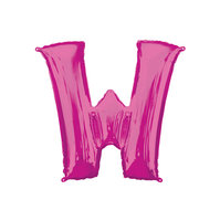 Magenta Letter 'W' Folie Ballon 40cm