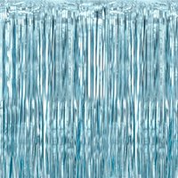 Deurgordijn Metallic Zacht Blauw 1m