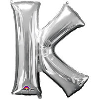 Zilver Letter 'K' Folie Ballon 86cm
