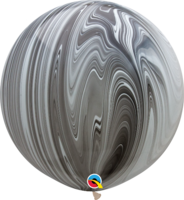 Qualatex SuperAgate Zwart-Wit Latex Ballon 76cm 2st Black & White