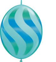 Qualatex Wavy Stripes Blauw Groen Quicklink Latex Ballonnen 30cm 50st Blue & Green