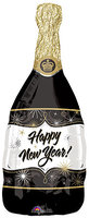 Zwart 'Happy New Year' Champagnefles 91cm