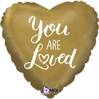 Goud 'You are Loved' Hart Folieballon 45cm