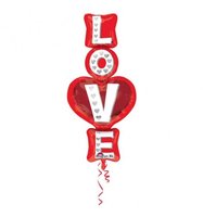 Rood Zilver 'Love' SuperVorm Folie Ballon 99cm