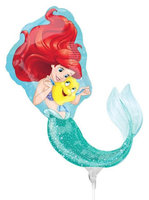 De Kleine Zeemeermin Ariel en Botje MiniVorm Folie Ballon 40cm
