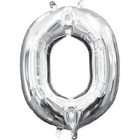 Zilver Letter '0' Folie Ballon 40cm