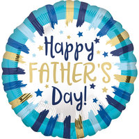 Blauw met Strepen 'Happy Fathersday' Folie Ballon 40cm