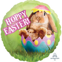 Konijn 'Hoppy Easter' Folie Ballon 40cm