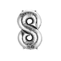 Zilver Cijfer '8' Folie Ballon 40cm