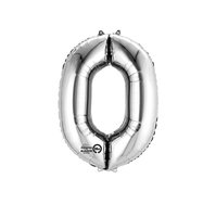 Zilver Cijfer '0' Folie Ballon 40cm