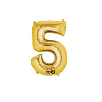 Goud Cijfer '5' Folie Ballon 40cm