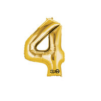 Goud Cijfer '4' Folie Ballon 40cm