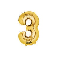 Goud Cijfer '3' Folie Ballon 40cm