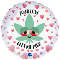 Valentijn 'Your Love Get's me High' Folie Ballon 45cm