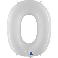 Grabo Wit Cijfer '0' Folie Ballon 101cm